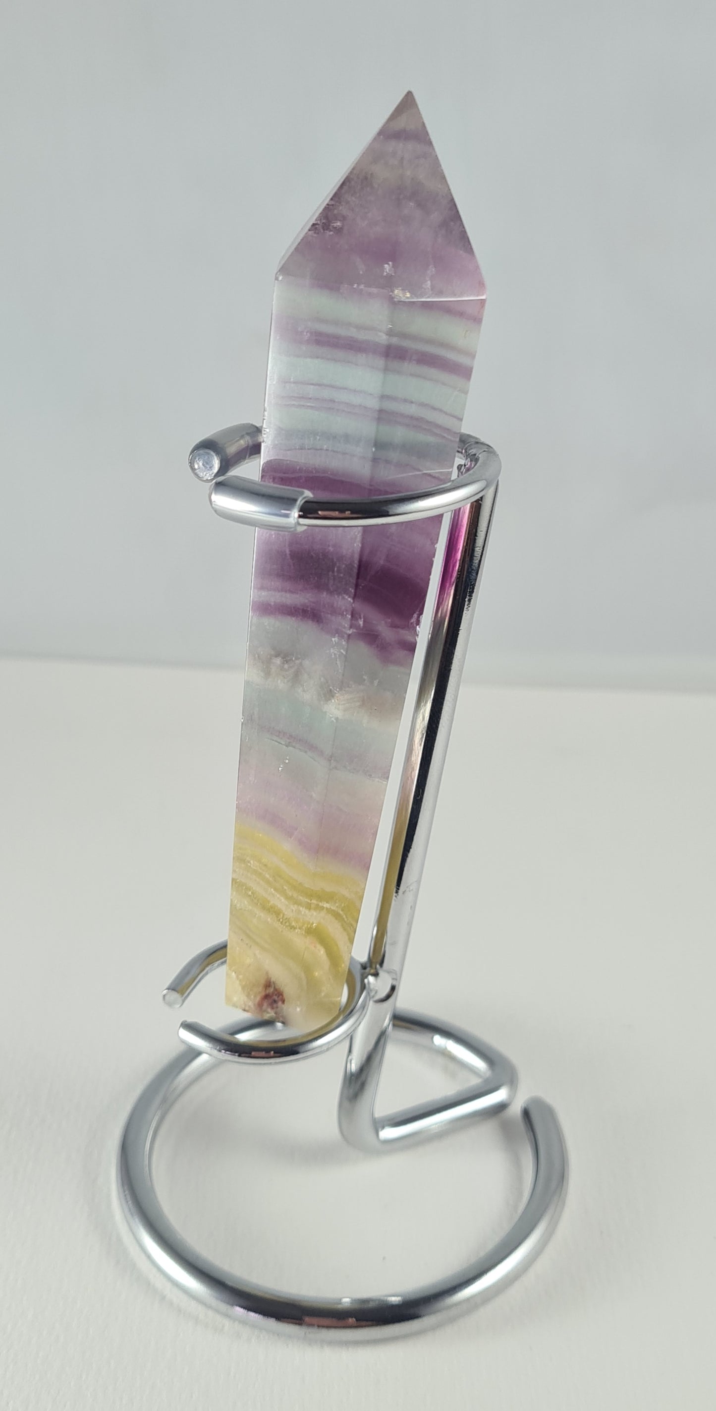 Pointe cristaux Fluorine rainbow avec socle n°19