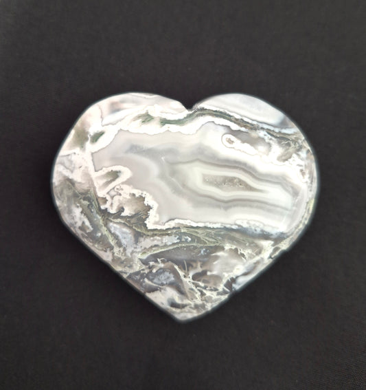 Coeur polie Agate mousse