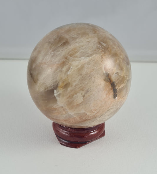 Sphère Pierre de lune grise orangée n°28