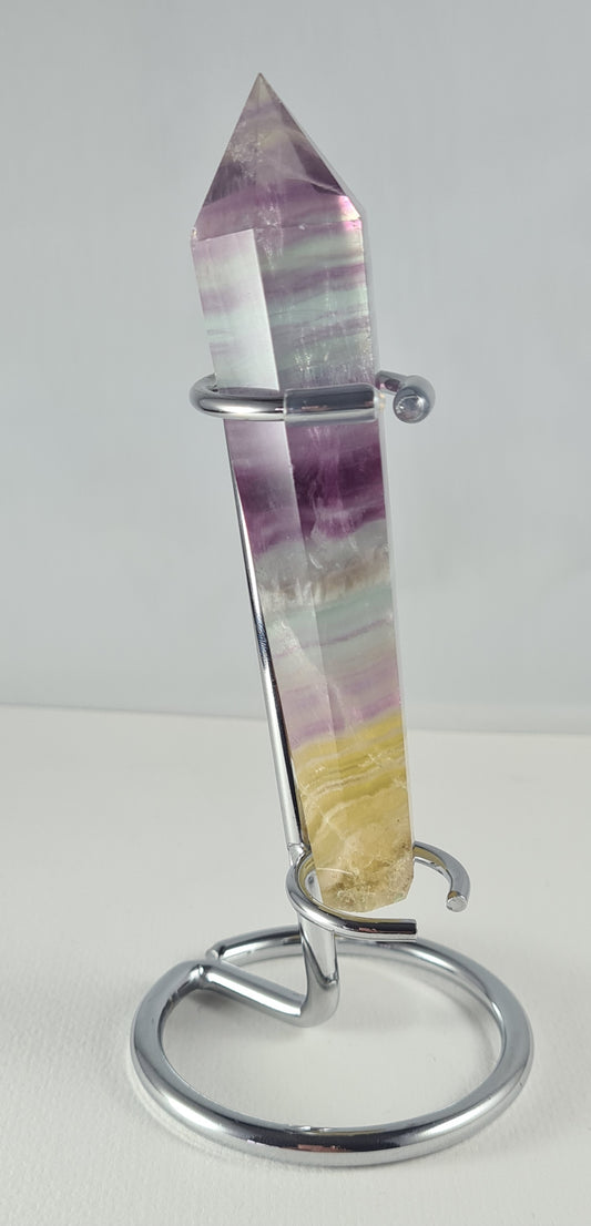 Pointe cristaux Fluorine rainbow avec socle n°19