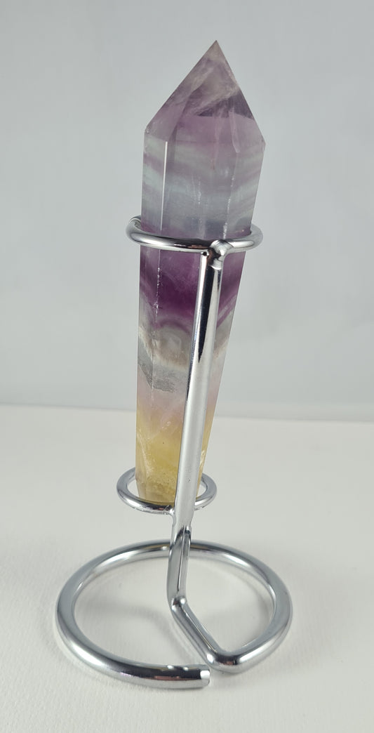 Pointe cristaux Fluorine rainbow avec socle n°19