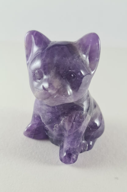Figurine Bouledogue Améthyste 5cm / n°48