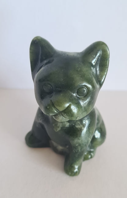 Figurine Bouledogue Jade Néphrite / n°50