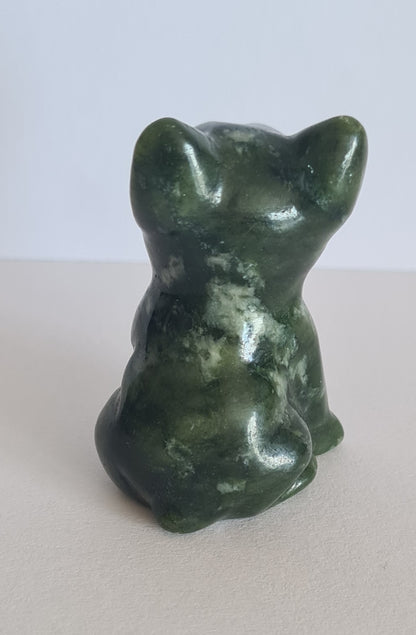 Figurine Bouledogue Jade Néphrite / n°50
