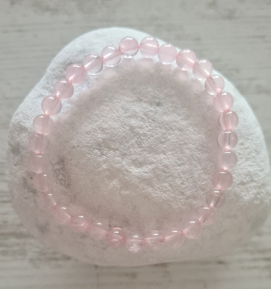 Bracelet Quartz rose 6mm