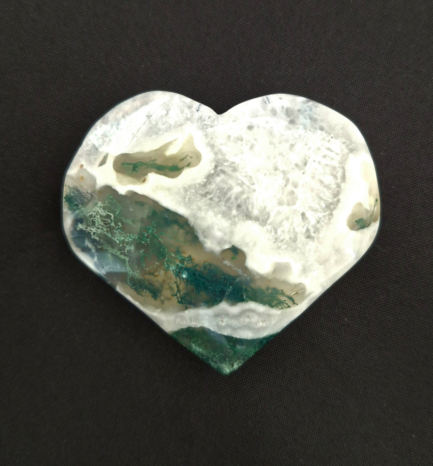 Cœur polie Agate mousse