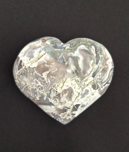 Coeur polie Agate mousse