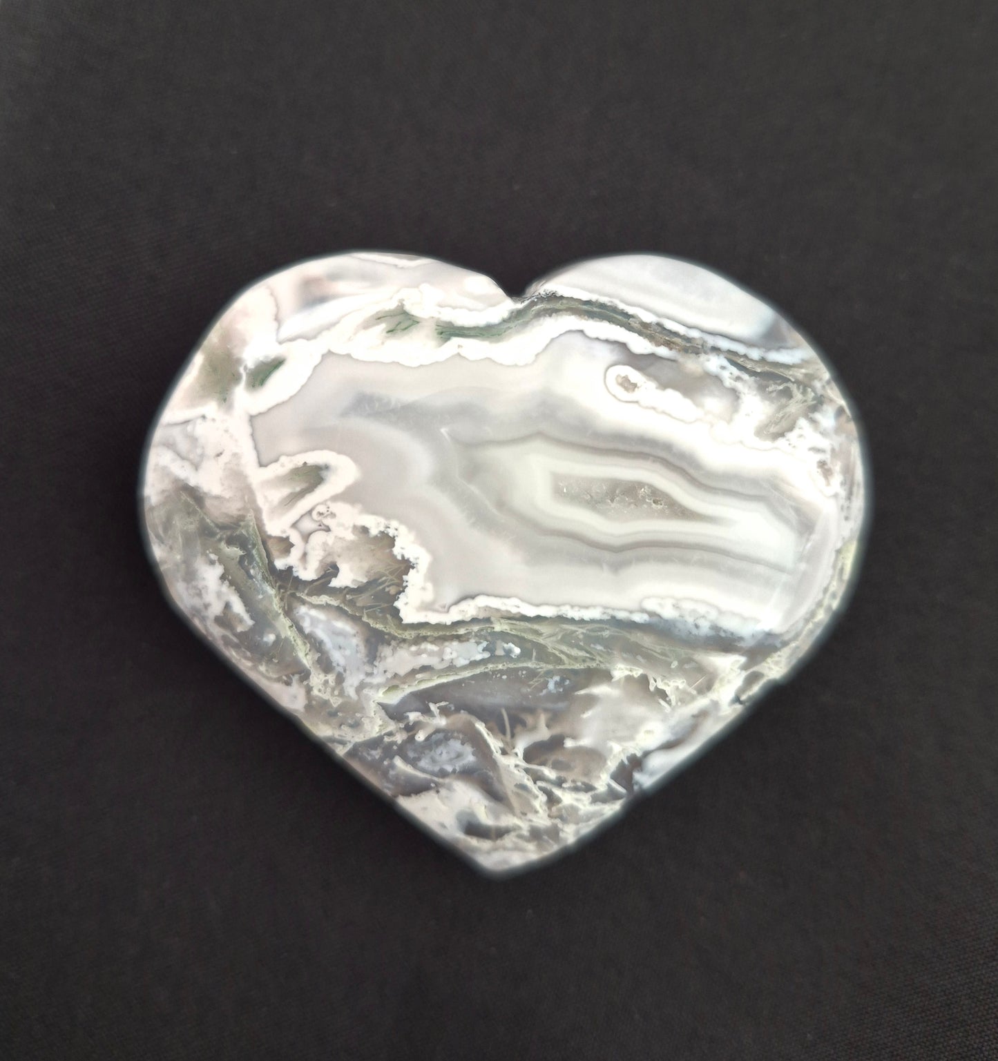 Coeur polie Agate mousse