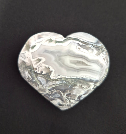 Coeur polie Agate mousse