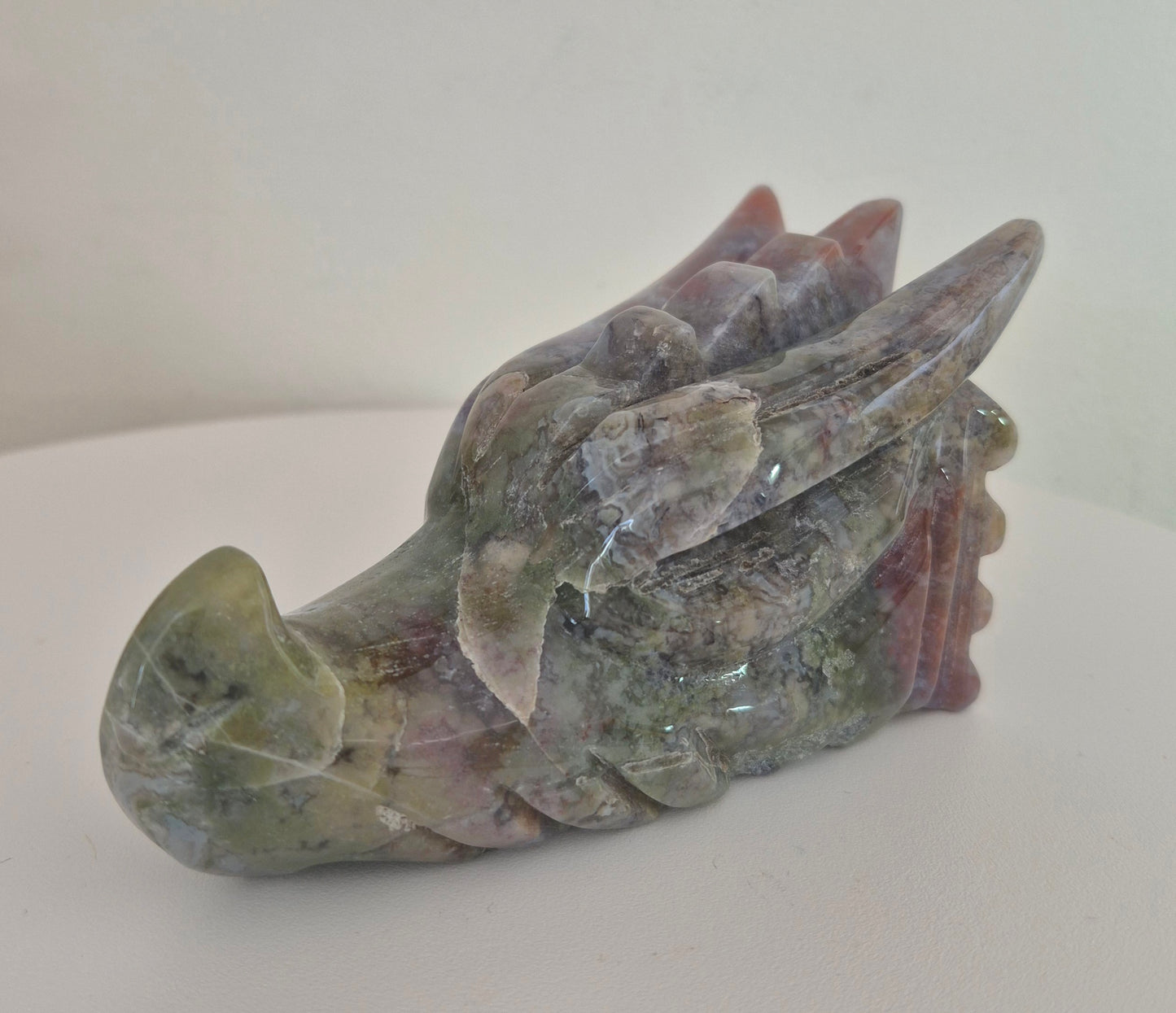 Tête de dragon en Jaspe Océan / n°111
