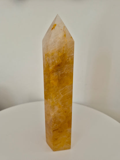 Pointe Tour Quartz doré guérisseur n°125