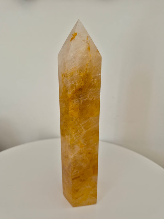 Pointe Tour Quartz doré guérisseur n°125
