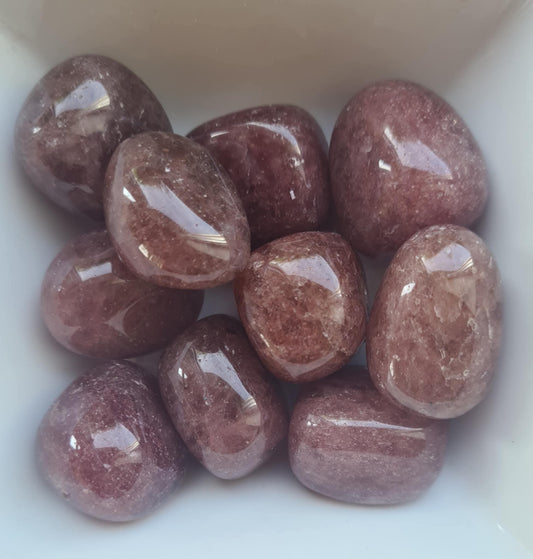 Pierre roulée Quartz fraise (Hématoïde)