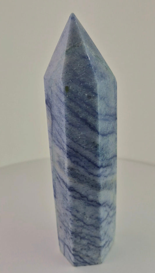 Pointe Tour polie Aventurine bleue 15,5cm / n°16