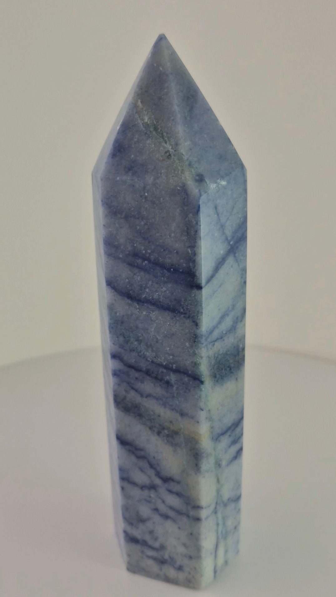 Pointe Tour polie Aventurine bleue 15,5cm / n°16