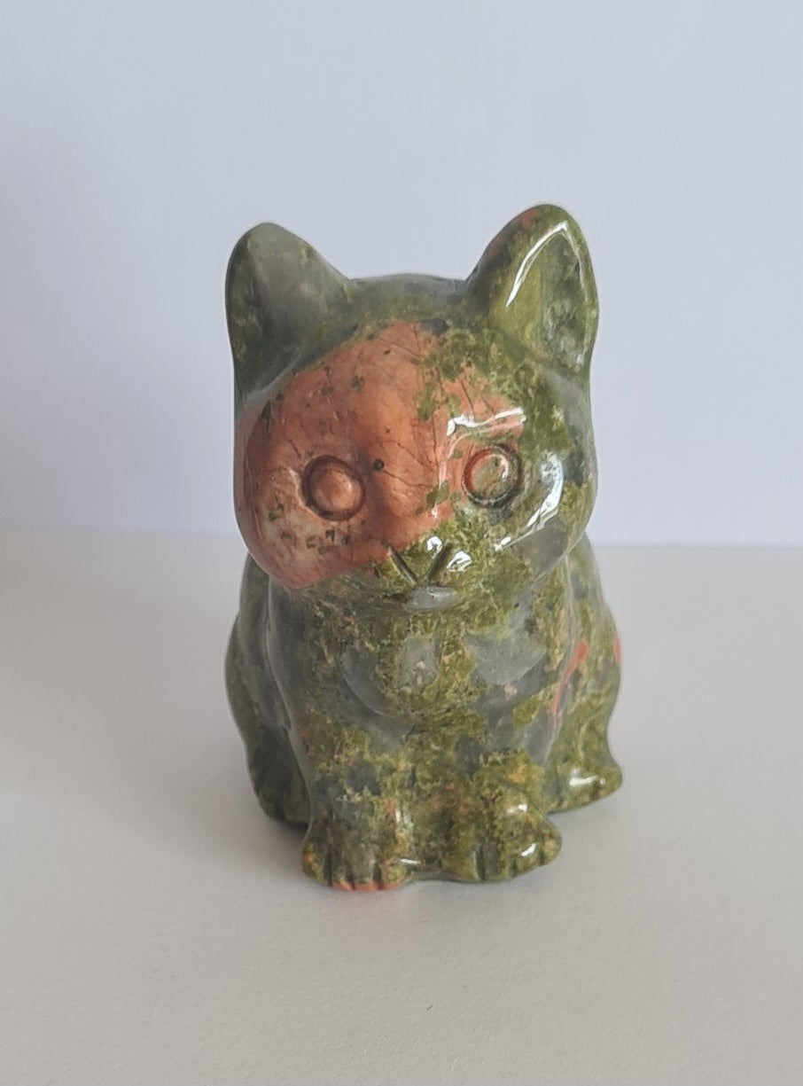 Figurine chat Unakite n°2