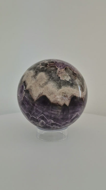 Sphère Améthyste Chevron 9cm / n°106