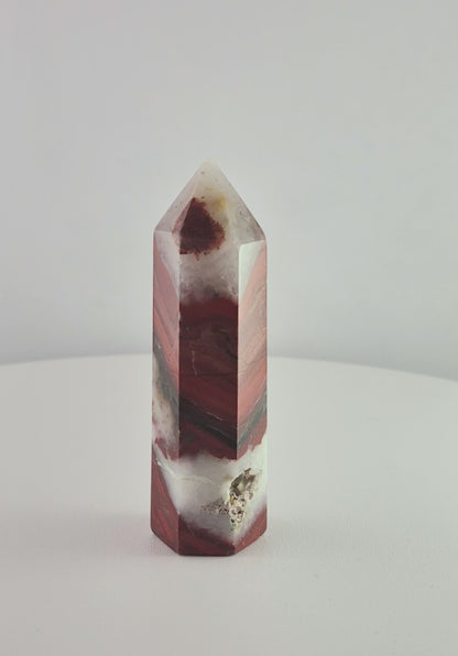 Pointe Tour polie Jaspe rouge 9cm / n°15